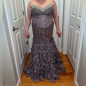 DESIGNER MACDUGGAL COUTURE PURPLE MERMAID SIZE 16 PROM DRESS OR EVENING GOWN